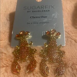 Buxom Gold and Orange Lobster 🦞 Earrings